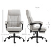 Fauteuil de Bureau Corelena Massage Chauffage Inclinaison Gris Clair