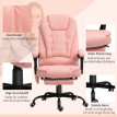Chaise de bureau Jaroane massante inclinable repose-pieds rose