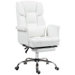 Chaise de bureau Ilreria ergonomique inclinable avec repose pieds blanche