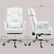 Chaise de bureau Ilreria ergonomique inclinable avec repose pieds blanche