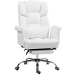 Chaise de bureau Ilreria ergonomique inclinable avec repose pieds blanche