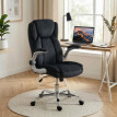 Chaise de bureau Elaian ergonomique accoudoirs rabattables noir