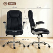 Chaise de bureau Elaian ergonomique accoudoirs rabattables noir