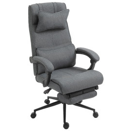 Chaise de bureau Heline ergonomique réglable avec repose-pieds grise