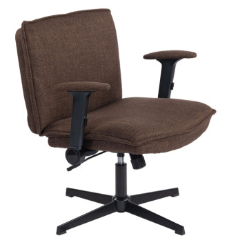 Chaise de Bureau Melet Large Pivotante Accoudoirs Rabattables Marron