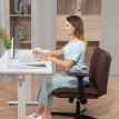 Chaise de Bureau Melet Large Pivotante Accoudoirs Rabattables Marron