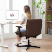 Chaise de Bureau Melet Large Pivotante Accoudoirs Rabattables Marron