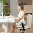 Chaise de bureau Rosaros accoudoirs rabattables siège large crème