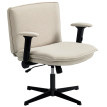 Chaise de bureau Rosaros accoudoirs rabattables siège large crème