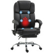 Ralet Chaise de bureau massante inclinable avec repose-pieds noir
