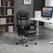 Ralet Chaise de bureau massante inclinable avec repose-pieds noir