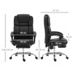 Ralet Chaise de bureau massante inclinable avec repose-pieds noir