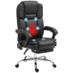Ralet Chaise de bureau massante inclinable avec repose-pieds noir