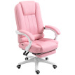 Chaise de bureau Avine ergonomique avec repose-pieds dossier réglable rose et blanc