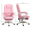 Chaise de bureau Avine ergonomique avec repose-pieds dossier réglable rose et blanc