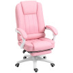 Chaise de bureau Avine ergonomique avec repose-pieds dossier réglable rose et blanc