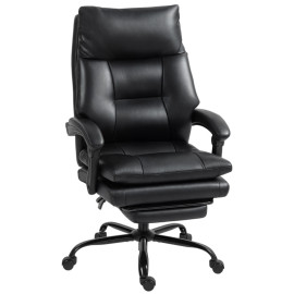 Chaise de Bureau Nalin Cuir PU Inclinable Réglable Noir