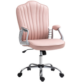 Chaise de bureau Roses pivotante réglable avec accoudoirs rose