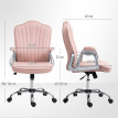 Chaise de bureau Roses pivotante réglable avec accoudoirs rose