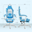 Chaise Gaming Larum Reclinable Repose-pieds Coussins Cuir Synthétique Blanc Rose