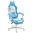 Chaise Gaming Larum Reclinable Repose-pieds Coussins Cuir Synthétique Blanc Rose