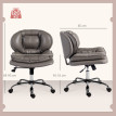 Chaise de Bureau Florora Siège Large Pivotante Hauteur Ajustable Gris