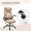 Chaise de Bureau Yliel Inclinable Réglable Tissu Marron Clair