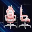 Fauteuil gamer Amia oreille de chat inclinable repose pieds rose blanc