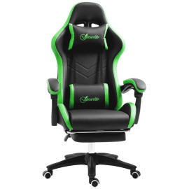 Chaise de gaming Verenne ergonomique inclinable réglable Noir et vert