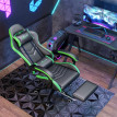Chaise de gaming Verenne ergonomique inclinable réglable Noir et vert