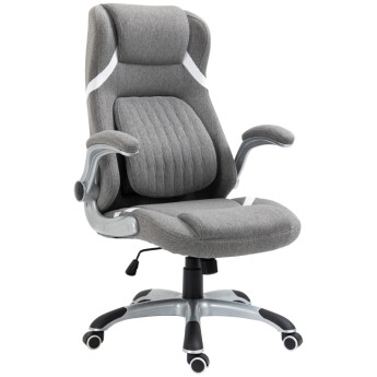Chaise de bureau Norvik inclinable ergonomique tissu respirant gris