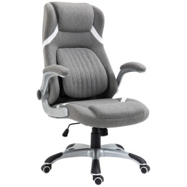 Chaise de bureau Norvik inclinable ergonomique tissu respirant gris