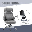 Chaise de bureau Norvik inclinable ergonomique tissu respirant gris