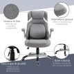 Chaise de bureau Norvik inclinable ergonomique tissu respirant gris