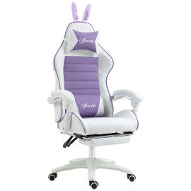Lumot Chaise gaming inclinable avec repose pieds et support lombaire violet