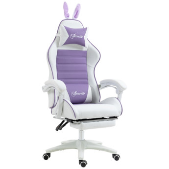 Lumot Chaise gaming inclinable avec repose pieds et support lombaire violet
