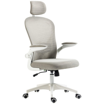 Fauteuil de bureau Ylarven ergonomique réglable support lombaire gris
