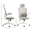 Fauteuil de bureau Ylarven ergonomique réglable support lombaire gris