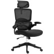 Chaise de Bureau Ylinen Ergonomique Réglable avec Support Lombaire Noir