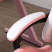 Calreo Chaise gaming ergonomique fauteuil bureau appui tête rose blanc