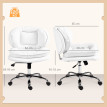 Chaise de Bureau Aureine Jambes Croisées Siège Large Roulettes Réglable Blanc