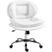 Chaise de Bureau Aureine Jambes Croisées Siège Large Roulettes Réglable Blanc