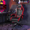 Chaise de gaming Zelinin ergonomique inclinable repose pieds noir rouge