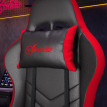 Chaise de gaming Zelinin ergonomique inclinable repose pieds noir rouge