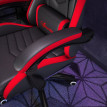 Chaise de gaming Zelinin ergonomique inclinable repose pieds noir rouge