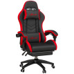 Chaise de gaming Zelinin ergonomique inclinable repose pieds noir rouge