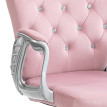 Chaise de Bureau Nalson Velours Hauteur Ajustable Accoudoirs Rose