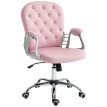 Chaise de Bureau Nalson Velours Hauteur Ajustable Accoudoirs Rose
