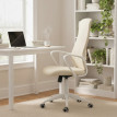 Chaise de bureau Estvin pivotante réglable avec accoudoirs beige