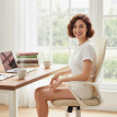 Chaise de bureau Estvin pivotante réglable avec accoudoirs beige